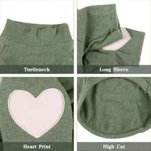 Sweater para Perro, Sudaderas para Cachorros pequeños y medianos, Camisetas para Mascotas con Patrones en Forma de corazón para Mantenerse Calientes (,)(Verde Small) - Multicolor - Ver 4