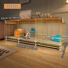 Jaula para conejo con bandeja de arena, villa para conejo de interior, jaula de malla de alambre para mascotas con bandeja, jaula para animales pequeños - Multicolor - Ver 2