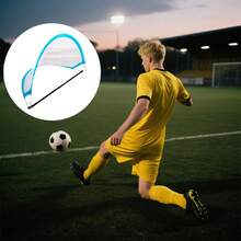 1 Set Foldable Fiberglass Soccer Goal, Semicircle Shape Soccer Goal Net Trainer With Retractable Rod, Adult Portable Soccer Goal With Carrying Bag