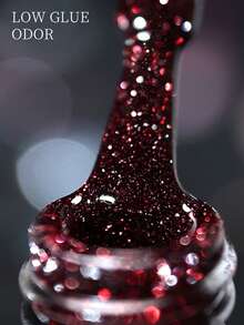 XEIJAYI 1pc 15ml Red Broken Diamond Christmas Nails Autumn And Winter Gel Nail Polish Adhesive Burst Flash Maillard Broken Diamond Adhesive - Red - View 3