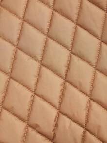 Valentine's Day, Date Night Outfit, Gifts For Her Magic Mia Women's Winter Quilted Cropped Jacket - Lapel Collar Short Puffer Coat With Diamond Pattern |  Fall Winter Outerwear For Casual Street Style & Daily Warmth - Màu Khaki - Xem 10