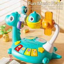 Piano Elektrik Hewan untuk Bayi, Mainan Edukasi Pendidikan Dini, Mainan Keyboard Berputar 2-in-1, Mainan Piano Musik Bercahaya Bertema Dinosaurus dan Luar Angkasa, Cocok untuk Bayi Perempuan dan Laki-laki - MultiWarna - View 6