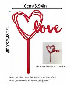 50 chiếc phụ kiện trang trí bánh hình trái tim màu đỏ, chất liệu acrylic, thích hợp cho Ngày Valentine, Ngày của Mẹ, bánh cupcake, sinh nhật, đám cưới và các dịp khác, có thể dùng cho kỷ niệm, tiệc tùng, quà tặng, trang trí bánh, hẹn hò cặp đôi. - Đỏ - Xem 5