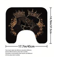 4pcs Black Love Shower Curtain Set, Golden Crown And Heart Print Bathroom Decoration, Bathroom Accessories Include Bath Mat, U-Shaped Mat, Toilet Seat Cover, 70, 87x 70, 87inch, Shower Curtain With 12 Hooks, "Love, Black", Best For Christmas, Bathroom Decorations, Christmas Decorations, Black Girls - 4 cái (71*71 inch) - Xem 10