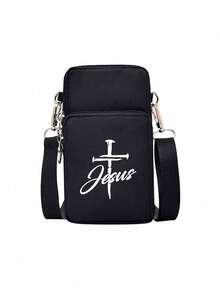 耶稣主题迷你户外运动手提包钱包，带耳机插孔、手机包、臂包、零钱包、单肩包、女士斜挎手机包，配有可调节肩带和多拉链立式钱包，适合跑步、徒步、骑行等户外运动、健身活动，也是馈赠亲友、家人、圣诞节、感恩节、生日、新年礼物的理想之选。 - 彩色 - 查看 12