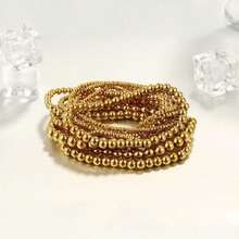 7-Piece Gold Bead Bracelet Stackable Multifunctional Bohemian Beach Style Self-Combined Bead Chains Versatile Daily Wear No Clothes Picking Exquisite Single Layered Wear Quality Details Comfortable Beach Party Vacation - 金色 - 查看 6