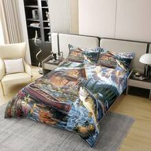 % Cotton Pink Dachshund Comforter Cover, Flower Floral Bedding Set, Kawaii Sausage Dog Duvet Cover, Lovely Puppy Quilt Cover, Soft Comfy, Dachshund Bedding - 綠褐色 - 查看 2