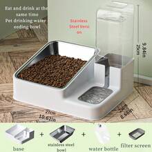 宠物喂食器、猫咪饮水器、不锈钢猫碗、狗碗、防震狗碗、宠物猫狗用品（普通款和不锈钢款） - 1公升 - 查看 9