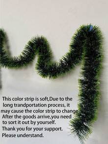 1roll Christmas Fur Strips Artificial Christmas Wreath Green Rattan Wedding Party Decoration Home Decor Christmas Decorations Room Decor Winter Christmas Decorations Home Christmas Gifts Christmas Decor - Multicolor - View 4