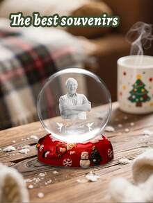 1pc Personalized 3D Crystal Ball, Laser Engraved 3D Holographic Photo Inside, Customizable Photo Crystal Ball Night Light (Suitable For Birthday, Wedding, Anniversary, Mother's Day, Valentine's Day, Christmas, Personalization, Family Gathering, Friends, Colleagues, Etc.) - B-8x6x6cm - View 5