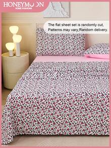 3/4件套豹纹床上用品套装，含枕套，轻盈抗皱，包含1张床单、1张床笠和1/2个枕套，深口袋设计，适用于单人床、双人床、大号床和特大号床，通过Oeko-Tex认证 - 彩色 - 查看 3