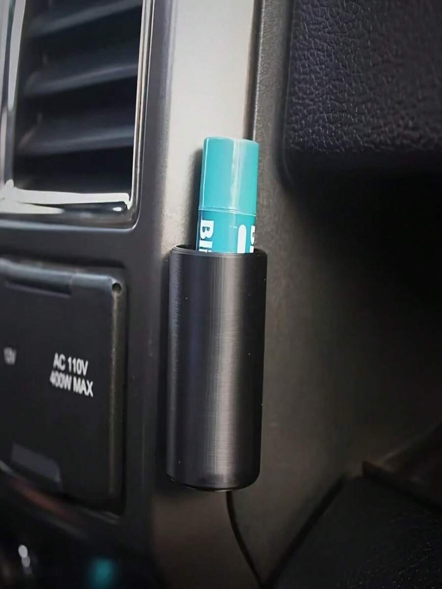 1PC No-Drill Car Lipstick Holder - Minimalist Silicone Organizer For On-The-Go Touch-Ups - Black - View 1