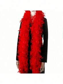 6.6ft Colorful Artificial Feather Scarf, Suitable For Women, Can Be Used For Dancing, Wedding, Party, Halloween, Stage Decoration, Festival Party Headdress Accessories, Clothing Accessories, Scarf Decoration, Suitable For Birthday Party, Halloween, Christmas, Racing, Afternoon Tea, New Year's Eve, Concert And Home Decor, Dance Wedding, Stage Performance, Carnival Costume And Accessories, Party Supplies, An Ideal Gift Choice. - Multicolor - View 14