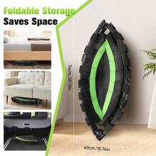 Fitness Trampoline Indoor For Home, Foldable Mini Trampoline With Grab Bar, Height Adjustable, Workout & Cardio Training, Load Capacity 150 Kg For Adults - Green - View 10