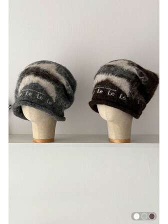 Gorro de punto con estrella de cinco puntas de estilo estadounidense para otoño/invierno, gorro holgado y abrigado, gorro de punto con protección para las orejas de estilo urbano y elegante para mujeres