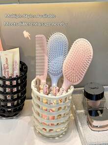 1pc Luxury Countertop Organizer, Luxury Toothbrush Holder, Drill-Free Electric Toothbrush Stand, Bathroom Vanity Storage - Multicolor - View 4