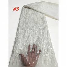 African Sequins Beaded Groom Lace Fabric 2026 High Quality French Tulle Lace Fabric Embroidery Nigerian Lace Fabrics Sewing Material - Multicolor - View 7