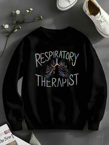 Teediy Respiratory Therapist Women'S Sweatshirt - Black - View 2