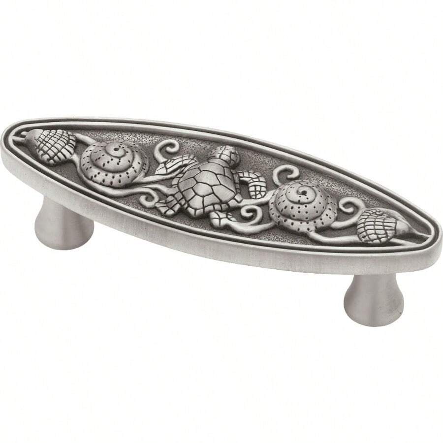 Franklin Brass Seaside Cottage paquete de 5 manijas de gabinete de 3 pulgadas Tiradores centrales de peltre cepillado para puerta de cocina cajones aparadores muebles PBF663-BSP-C1 - Se trata de un peltre satinado cepillado y pulido. - Ver 1