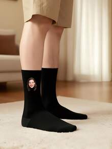 Kaos Kaki Tunggal Pria yang Dapat Disesuaikan - Tersedia Berbagai Warna, Foto, dan Gaya; Sesuaikan Pola dan Foto Anda Sendiri untuk Menciptakan Hadiah Unik, Cocok untuk Keluarga, Teman, dan Orang Tercinta, Hadiah Natal yang Benar-Benar Personal, Pilihan Ideal untuk Pacar - Hitam - View 3