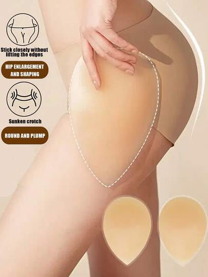 2pcs Women's Sexy Invisible Design Reusable Buttocks Silicone Pads, Used To Physically Enhance The Buttocks On Both Sides And Shape The Body, Support The Hips And Buttocks Patches That Show Enlargement, Suitable For Ladies Of Various Body Types