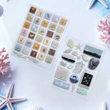 1 Sheet Ocean World Jelly 3D Stickers, Cute Adhesive DIY Scrapbooking Decorative Stickers