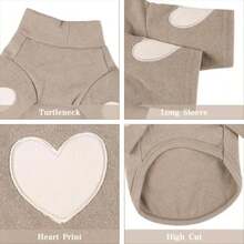 Sweater para Perro, Sudaderas para Cachorros pequeños y medianos, Camisetas para Mascotas con Patrones en Forma de corazón para Mantenerse Calientes (,)(Café Medium) - Multicolor - Ver 4