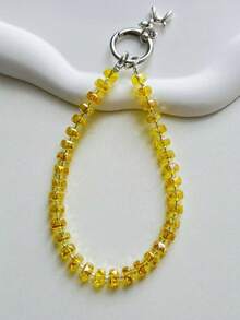 1条手工水晶串珠手机挂绳，优雅高端钥匙扣腕带，女士款 - 彩色 - 查看 7