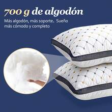 Almohadas 65cm*45cm 2 piezas | Suaves, tipo hotelera, transpirables | Para cama, hogar y dormitorio - Blanco - Ver 2