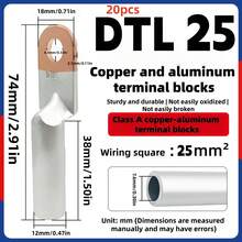 20个铜铝电缆压接端子，高导电性铜材料，耐腐蚀，端子连接器，电气，汽车线束