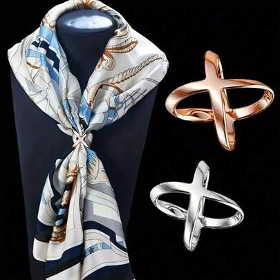 1Pc/2/3/5/10Pcs Of X-Shaped Scarf Buckle Headband Clip, Clothing Brooch Bow Scarf Bag Scarf Buckle, Belt Knotter Scarf Buckle Shawl Buckle Brooch Cross Bow Scarf Bag Clip Collar Buckle, Gift To Friends And Family