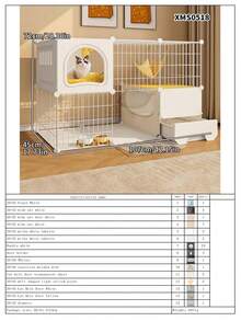 Casa para gatos con caja de arena tipo cajón, villa para gatos de uso doméstico con inodoro, jaula para mascotas pequeñas, fácil instalación y desmontable - tipo de ensamblaje - Ver 17