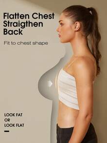 2件装女士黑色前扣式胸部束胸带，塑身压缩绷带文胸，胸部塑形内衣 - 彩色 - 查看 7