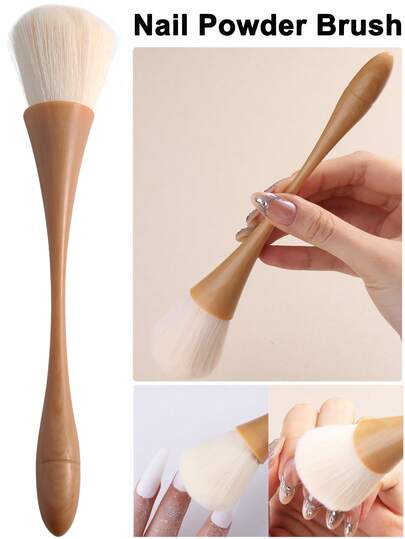 Nagel Reinigungspinsel, japanischer Stil Nagelpulverpinsel mit Griff, weicher flauschiger Make-up-Pinsel, Nagellack Staubpinsel, geeignet für Zuhause und professionelle Nagelstudios, verwendet zum Reinigen von Nägeln, Make-up und Pudern.