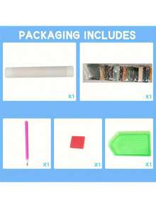 1件套月亮钻石画艺术套装，抽象山脉钻石画，适合初学者，全钻圆形宝石艺术画，手工家居墙面装饰礼品，无框，多种尺寸可选 - XY1-568 - 查看 7