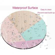 Round  Pad, Wood Pink Green Purple Splice  Pad, Washable Gaming Pads With Lycra Cloth, Non-Slip Rubber Base Computer Small  Pads For Wireless ,18Multicolorsplicing - 18Multicolorsplicing - View 4