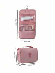 儿童/青少年/旅行挂式洗漱包，化妆品收纳包，大容量洗漱包，适合旅行、度假、出差，防尘轻便收纳包，男女学生浴室化妆包。 - 彩色 - 查看 3