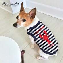 Parisian Pet Dog Summer Clothes | '' Funny Dog Tshirt with Embroidery Pattern, Size(XXS Lobster) - Multicolor - Ver 5