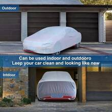 通用汽车罩 - 防水全天候汽车罩，有效抵御雪、紫外线、雨水、灰尘和高温，采用PEVA材质，8种尺寸可选，防尘，银色外观，汽车配件，汽车罩 | 时尚汽车罩