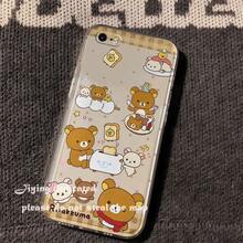 Rilakkuma Cute Phone Case Soft Bear Apple  17/16/15/14/13/12/11/Air/Pro/ProMax Japanese Anime Phone Case  Galaxy S22/S23/S24/S25 Plus Fe Ultra Fans Must-Have - 混合顏色 - 查看 1