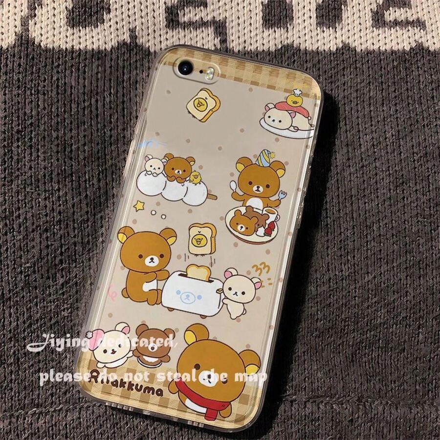 Rilakkuma Cute Phone Case Soft Bear Apple 17/16/15/14/13/12/11/Air/Pro/ProMax Japanese Anime Phone Case Galaxy S22/S23/S24/S25 Plus Fe Ultra Fans Must-Have - 混合顏色 - 查看 1