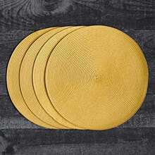 Now Designs Disko - Juego de 4 manteles Individuales Redondos, Color(Disko Honey) - Multicolor - Ver 5