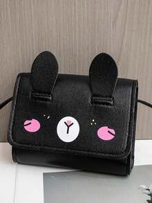 Kids Accessories Mini Crossbody Bag, Cute Bunny Shaped Shoulder Bag With Adjustable Strap, Spacious Compartment For Daily Essentials, Perfect For Girls, Kids, Teens, And Bunny Lovers For School, Shopping, Parties, And Casual Outings! - Black - View 17