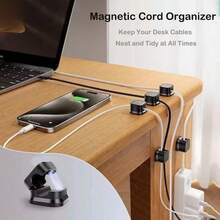 3 Pieces Cable Clips, Strong Self-Adhesive Wire Organizers - Multipurpose Cord Holders For Desk, Nightstand, Wall, Car & Office, Sticky Wire Management Clips For Phone Chargers, Headphones, Computer Cables & Electronic Device Wires, Reusable Cable Organizer Clips To Keep Cords Tidy At Home, Office & In Car - Black - View 3