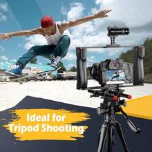 Camera Video Rig Cage Aluminum Filmmaking Movie Making Kit With Top Handle And Arca Type Base Compatible With All DSLR Camera And Camcorder - Black - View 3