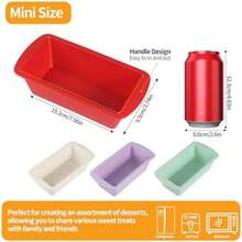 Pieces, Silicone Mini Rectangular Baking Molds (Dimensions: 19.2cm/7.56inx9cm/3.54in), Non-Stick And Easy-To-Demolding Rectangular Silicone Mini Cake Baking Trays, Suitable For Baking Bread, Soft Silicone Baking Molds And Bread Molds, Bread Trays, Brownie Cake Rectangular Baking Trays, Cake Mold - Multicolor - View 11