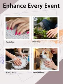 22 miếng dán móng tay gel không tia UV, màu đỏ, chất lượng salon, dễ dán và dễ gỡ, hoàn hảo cho phụ nữ bận rộn tự làm móng tại nhà. Món quà tuyệt vời dành cho phái nữ. Dụng cụ làm móng. - Đỏ - Xem 8