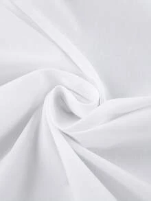 Women's Solid Color Drop Shoulder Long Sleeve Single-Breasted Casual Shirt - White - View 3