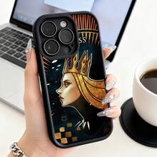 Funda de Teléfono Diseño de Arte Reina de Espadas para  14 Pro Max  13  12  Galaxy S23 S22 S21 Protector de Teléfono Funda de Pareja Regalo para Él y Ella Regalo de San Valentín Cumpleaños - Burdeos - Ver 1
