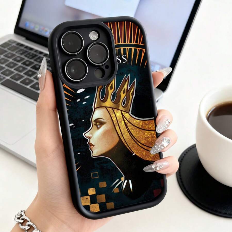 Funda de Teléfono Diseño de Arte Reina de Espadas para  14 Pro Max  13  12  Galaxy S23 S22 S21 Protector de Teléfono Funda de Pareja Regalo para Él y Ella Regalo de San Valentín Cumpleaños - Burdeos - Ver 1